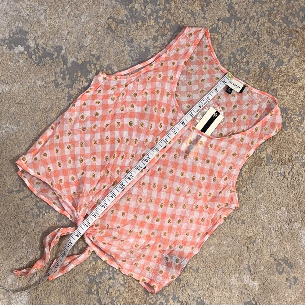 Fifty Street Sleeveless Button Down Tunic, Tied Front, Size Medium NWT - Picture 5 of 11
